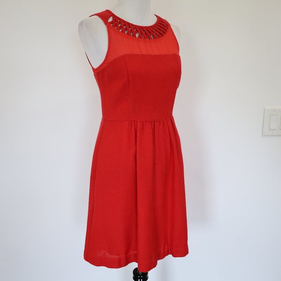 MAEVE ANTHROPOLOGIE Size 6 Red Dress Sleeveless - Picture 5 of 13